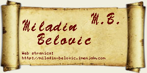 Miladin Belović vizit kartica